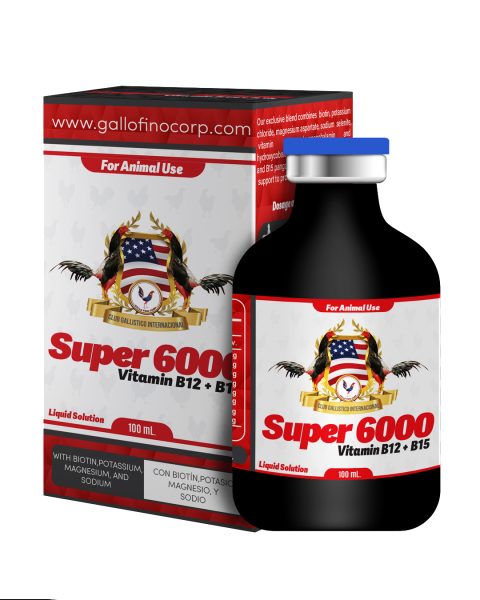 Super 6000 100ml - Aves gf, Gallo fino, Vitaminas
